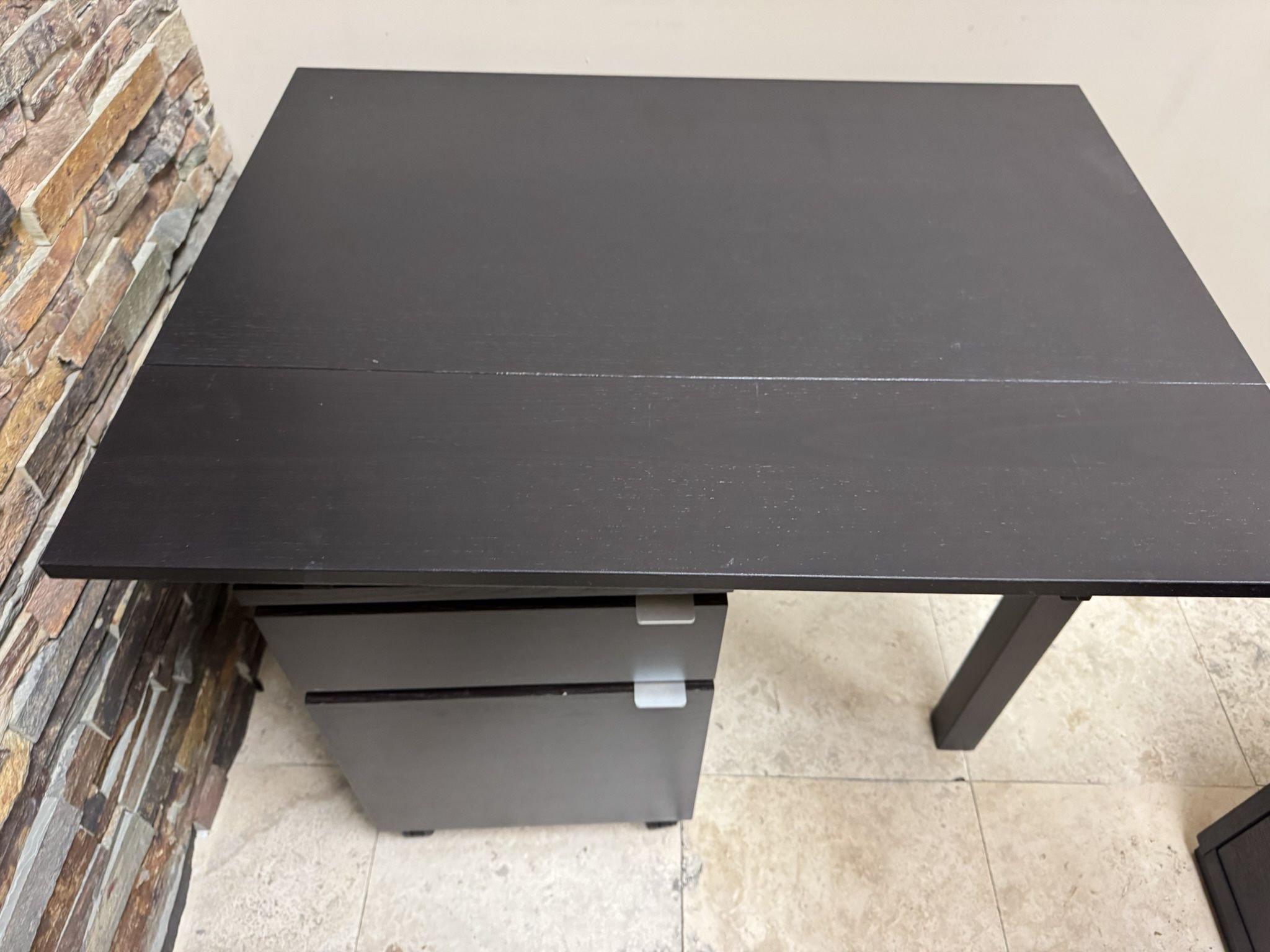 Expandable Dark Wood Table