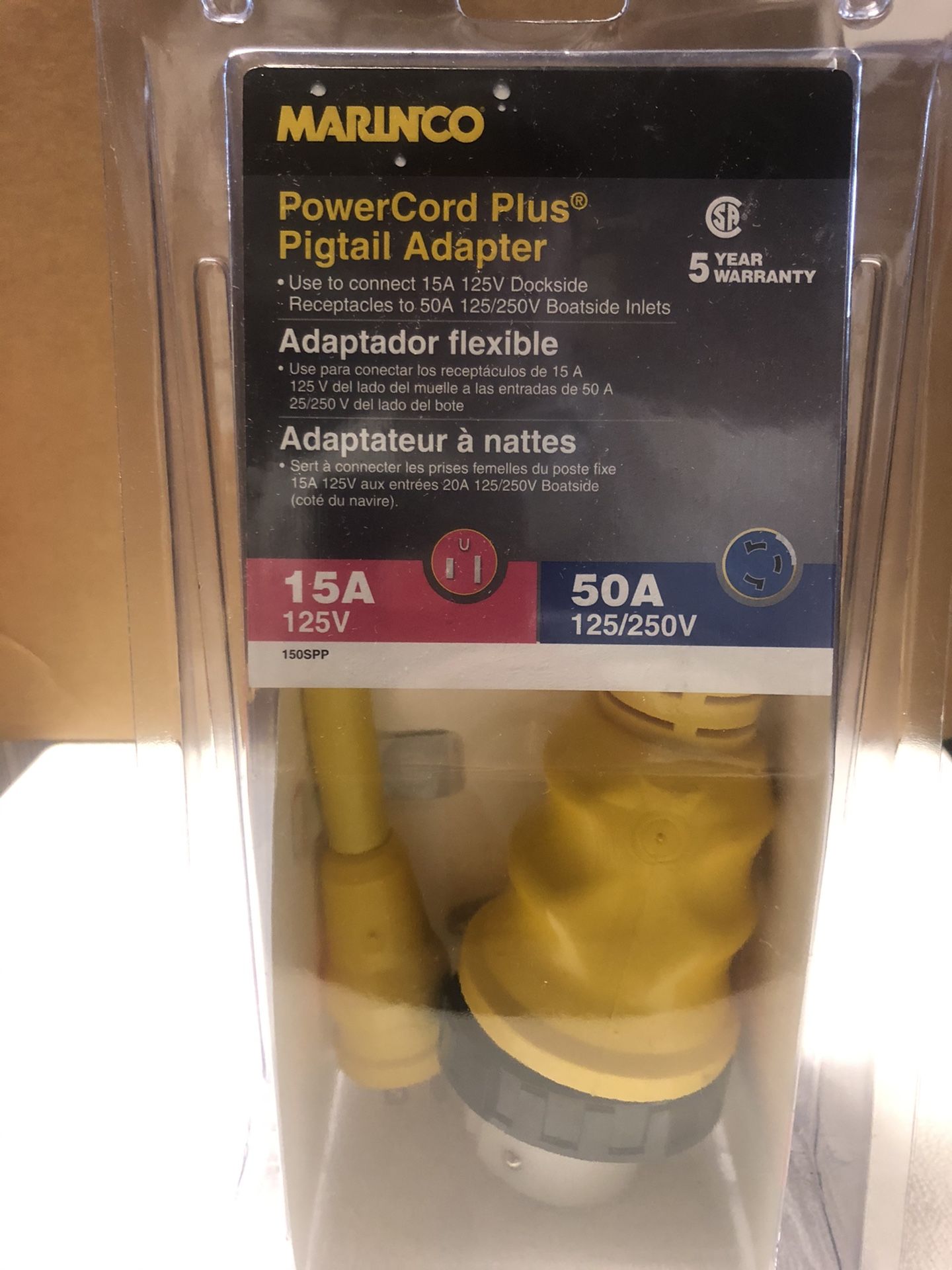 Marinco Shore Power Cord Plus Pigtail Adapter