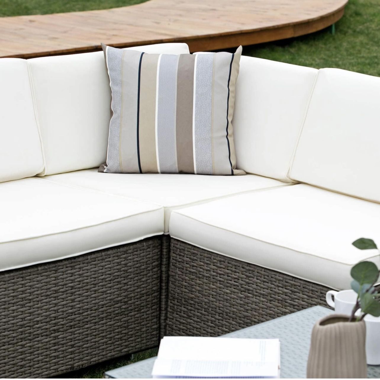 7 Pieces Patio Furniture Sets, AllWeather PE Wicker Outdoor Sectional