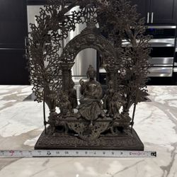 Tibetan Bronze Buddha sculpture with Surrounding Figures - Antique