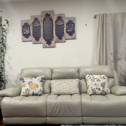 2 leather reclinable sofas 