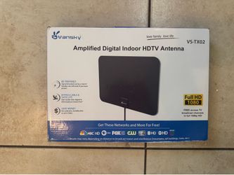 TV Antenna Indoor, Digital Amplified Indoor HDTV Antenna, 1080p VHF UHF