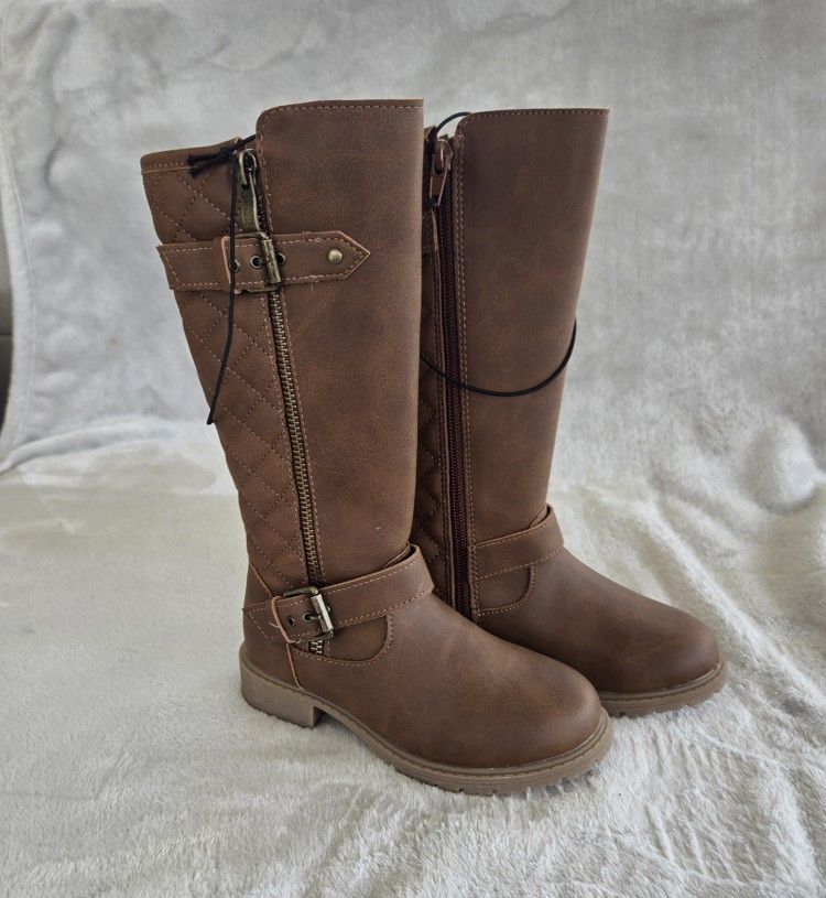 KIDS BOOTS GIRLS NWT SIZE 11M TH HAILEY COGNAC BROWN