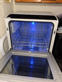 Countertop Portable Dishwasher with Blue Interior Light