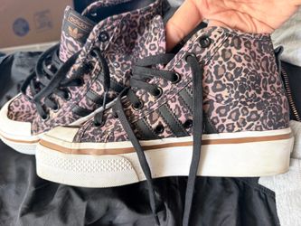 Cute leopard Adidas platform shoes 6