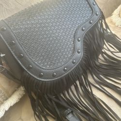 Black Fringe Crossbody Bag