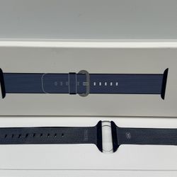 Apple 38mm Watch Band Woven Nylon Navy/Tahoe Blue Stainless Steel Buckle
