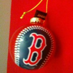 Boston Red Sox glass ornament