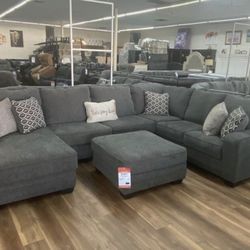 New Best Selling Gray Ashley Brand Sectional Sofa Couch 