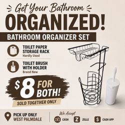 🛁 BATHROOM ORGANIZER SET — ONLY $8 FOR BOTH! 🛁