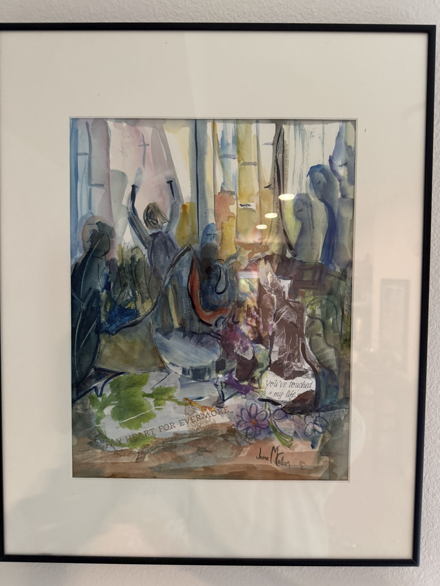 Professionally Framed and Matted Watercolor by June McCollum 