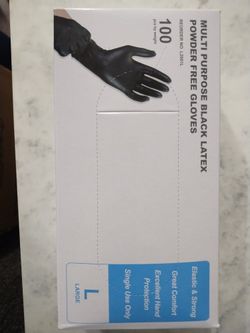 Natural Latex Black Gloves $7