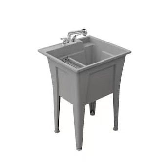 RuggedTub 24.25-in x 22-in 1 -Basin Graphite (WHITE)
