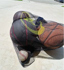 Mixed Sports Ball Lot in Mesh Bag
