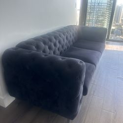 Black Couch Comfy 7ft 2in Long 