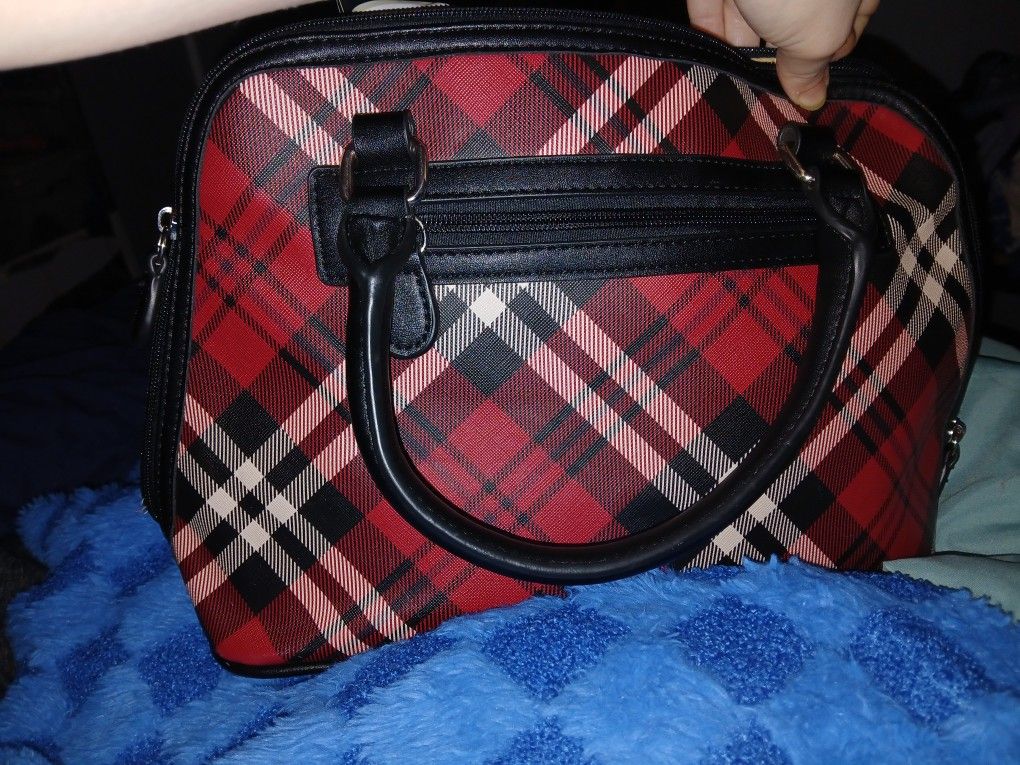 Black&Red Plaid Purse Tote Bag