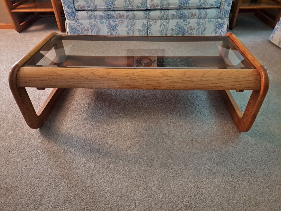 Living Room Glass Top Four-Piece Table Set