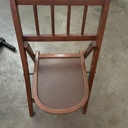 Vintage Wooden Folding Chair, Very Tiny And Antique