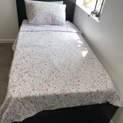 Twin Bed Frame + Nightstand 
