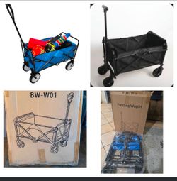 💥New in box Collapsible Folding Wagon, Cart  Garden Outdoor Blue or Black ( reseda Ca)