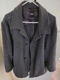 Hugo Boss Gray Wool Coat Size 44R