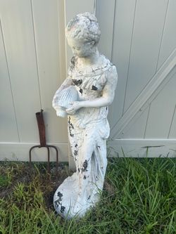 Vintage Concrete Garden Statue Figurine