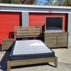 Gray Queen Bedroom Furniture Dresser Set 