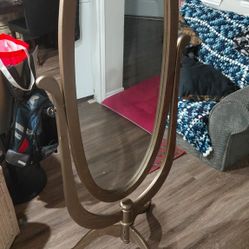 Antique Swivel Vanity Dressing Mirror With Original Hardware