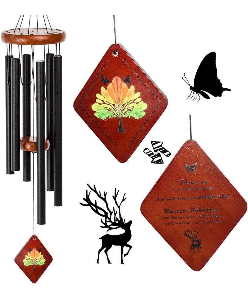 Sympathy Gift Memorial Wind Chimes - for Loss of Loved One for Outside Home Decor Deep Tone, Bereavement Condolence Remembrance Funeral Gifts for Grie