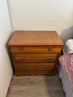2 Solid Oak Dresser end tables