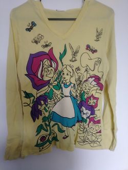 Rare Disney Couture Alice in Wonderland Hooded shirt