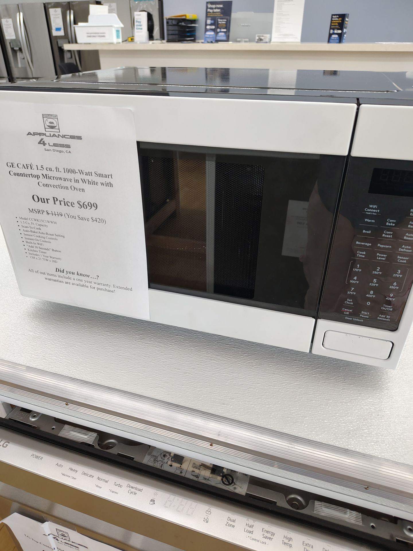 $699 GE CAFÉ 1.5 Cu Ft counter top microwave with convection oven