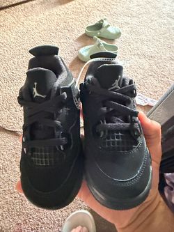 Air Jordan 4 Black Cat Toddler Sneakers size 8c