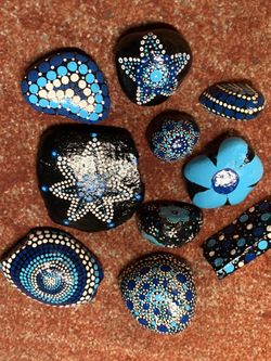 Custom hand painted rocks for sale. Whatever colors you’d like. Great for gifts or just to make a person feel better. Ask if you’d like to see more p