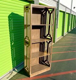 Revelation Uttermost Modern Elegant Wooden Bookcase gold accents