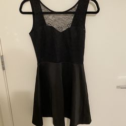 Front lace open back A-Line midi dress