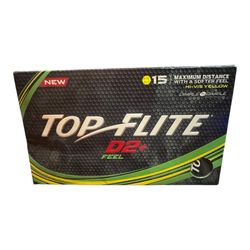 2 Packs Top-Flite D2+ Feel Golf Balls – 15 Pack (2 Packs) 30 Total
