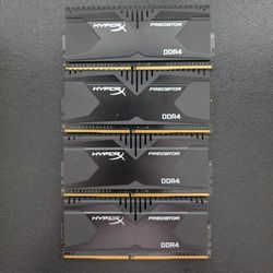 16gb ddr4 3000 mhz Hyper X Predator ram 4x4gb