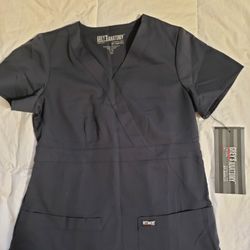 X Small Charcoal Grey Scrub Top
