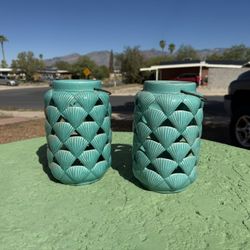 Two Ceramic Candle Holders