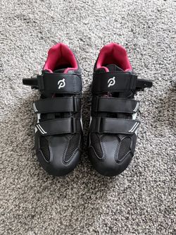 Peloton Cycling Shoes Black and Red (8)