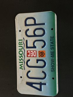 Missouri State License Plates 