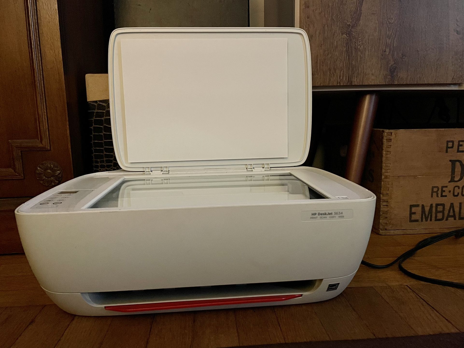 HP DeskJet 3634 Wireless All-In-One Printer, White