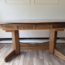 Vintage oak oval table with extensions