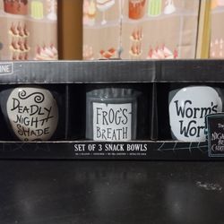 New Official Disney Nightmare Before Christmas Set of 3 Bowls