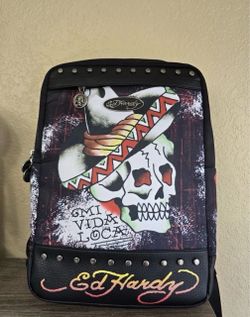 Ed Hardy "Mi Vida Loca"  16" Backpack With Graphics   NEW With Tags