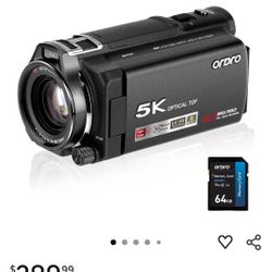 ORDRO XV80 Video Camera Camcorder 5K 48MP UHD 1080P 60fps 12X Optical Zoom for YouTube, IR Night Vision 40X Digital Zoom 3.5” Touch Screen Vlog Camera