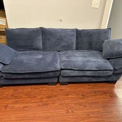 Modern Sleeper Sailboat Sofa,3 Seats Fabric Armchair Set,Corduroy Fabric with 2 Pillows Easy Assembly Small Cloud for Living Room,Apartment,Bedroom