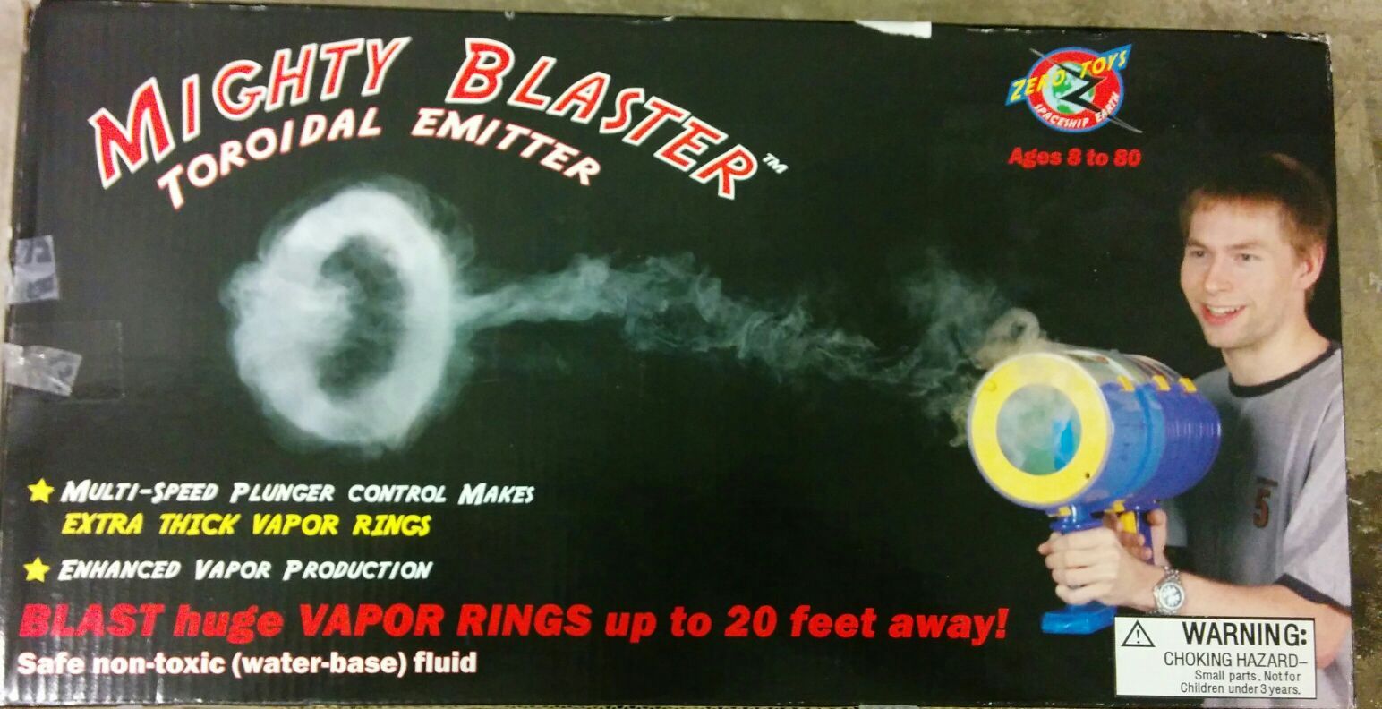 MIGHTY BLASTER TOROIDAL EMITTER by ZERO TOYS BLAST HUGE SINGLE VAPOR RINGS UP TO 20 FEET AWAY