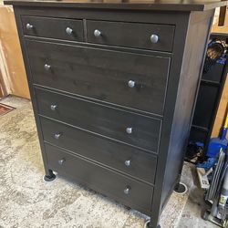 IKEA HEMNES 6-drawer chest, black-brown, 42 1/2x51 5/8 "
